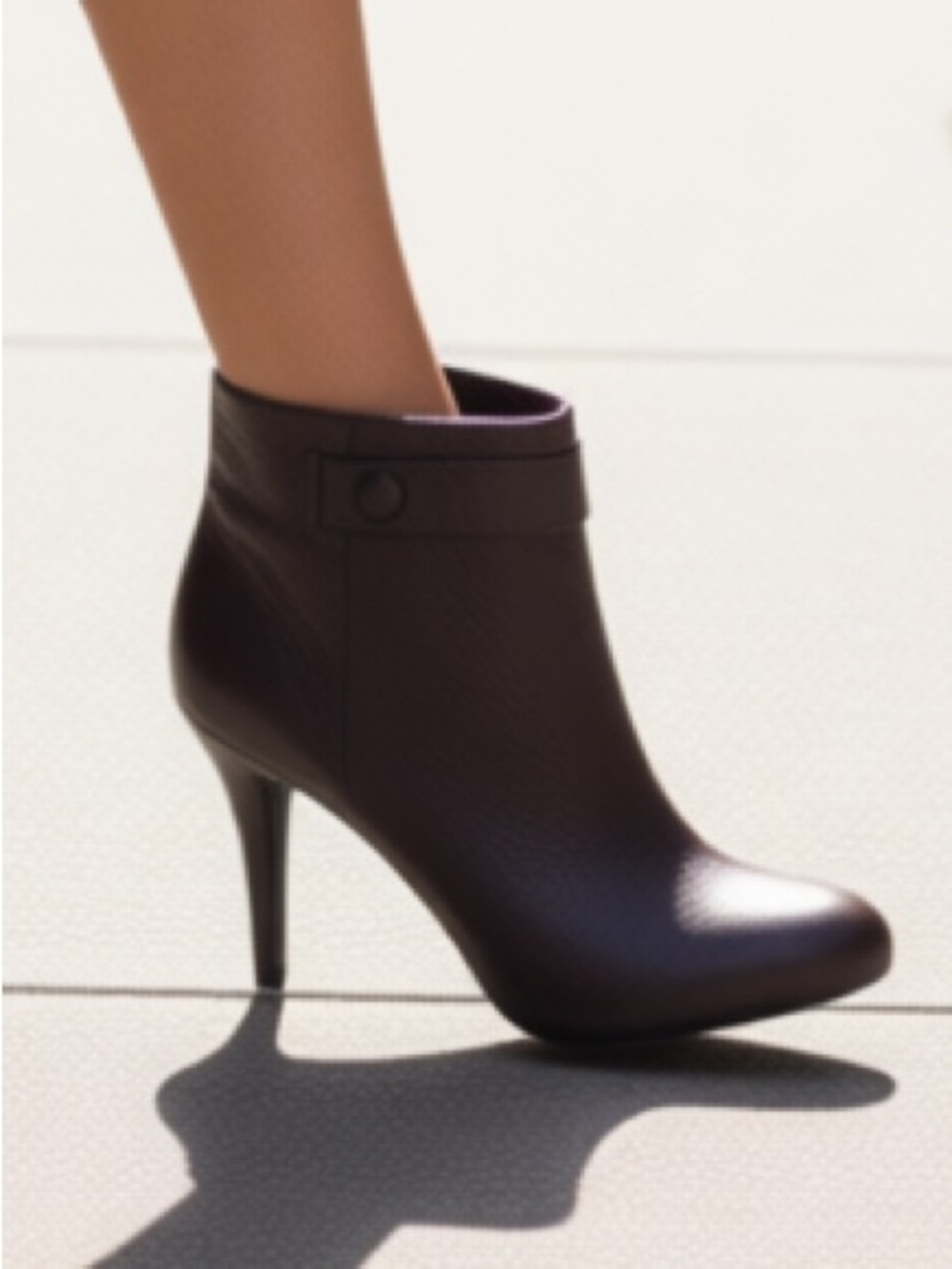 Nine West "Gowithito" Brown leather high heeled ankle boots size 9 1/2